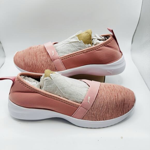 Size 7 - Puma Adelina Future Pink White Women’s Ballet Shoe Softfoam Slip-on - Picture 2 of 6